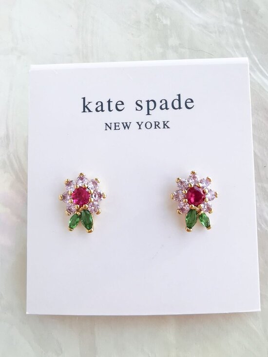 Kate Spade Jewelry - Kate Spade • new bloom flower Gold Multi Color Stud Earrings